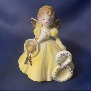 Josef Originals vintage angel figurine, BIRTHDAY GIRL Year 8